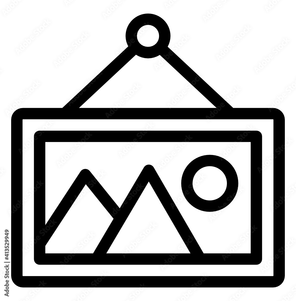 Wall hanging painting icon in trendy design Wall hanging painting icon in trendy design