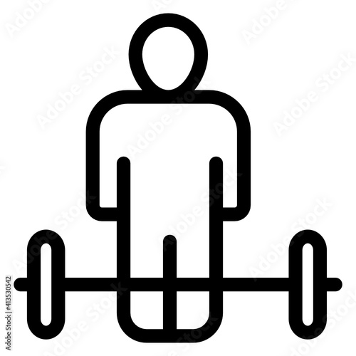 
Weightlifter linear style icon, editable vector 
