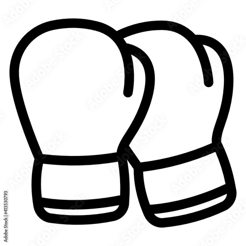 
Gaming hand cover, linear icon of boxing gloves 
