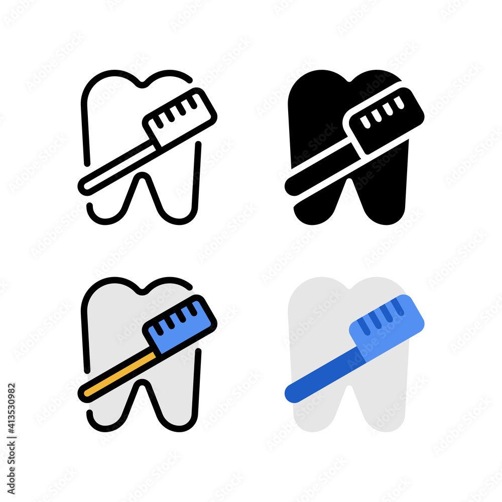 Tooth Brush Teeth Cleaning Icon, and illustration Vector Tooth Brush Teeth Cleaning Icon, and illustration Vector