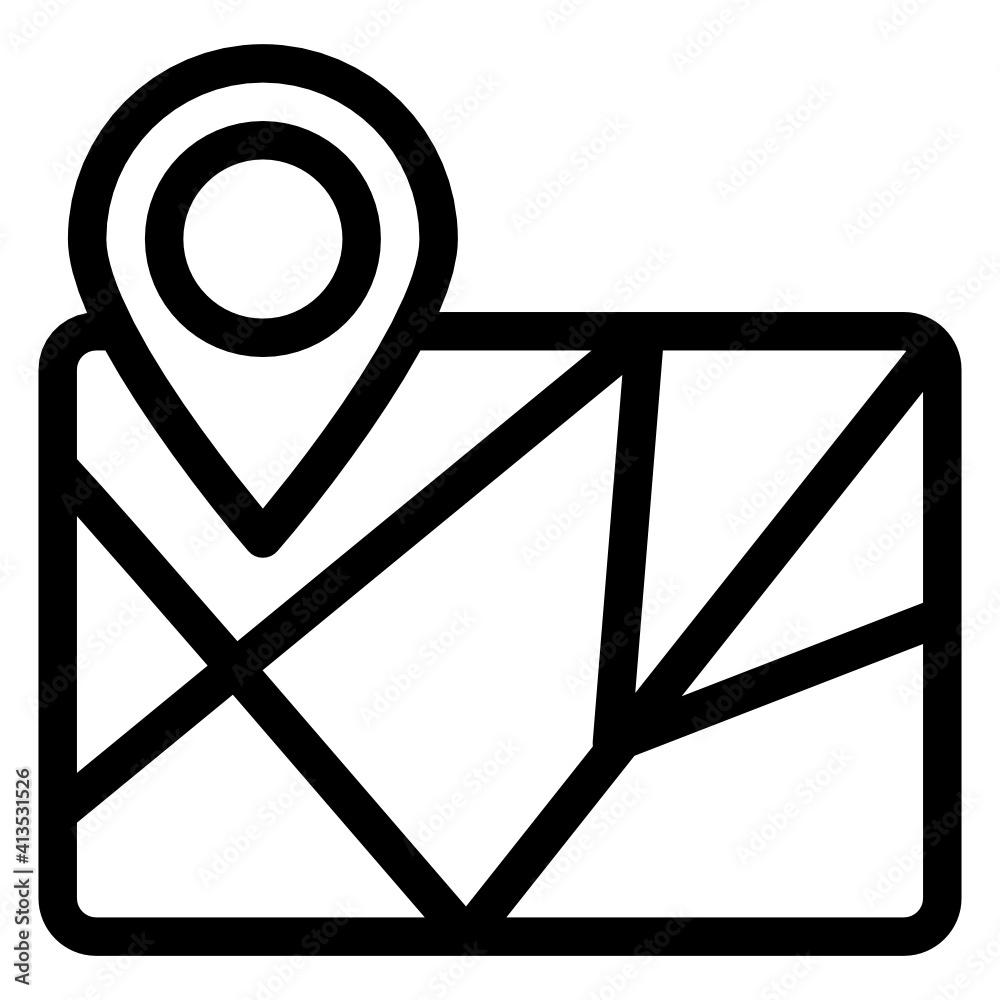 A map location icon in line editable style
A map location icon in line editable style
