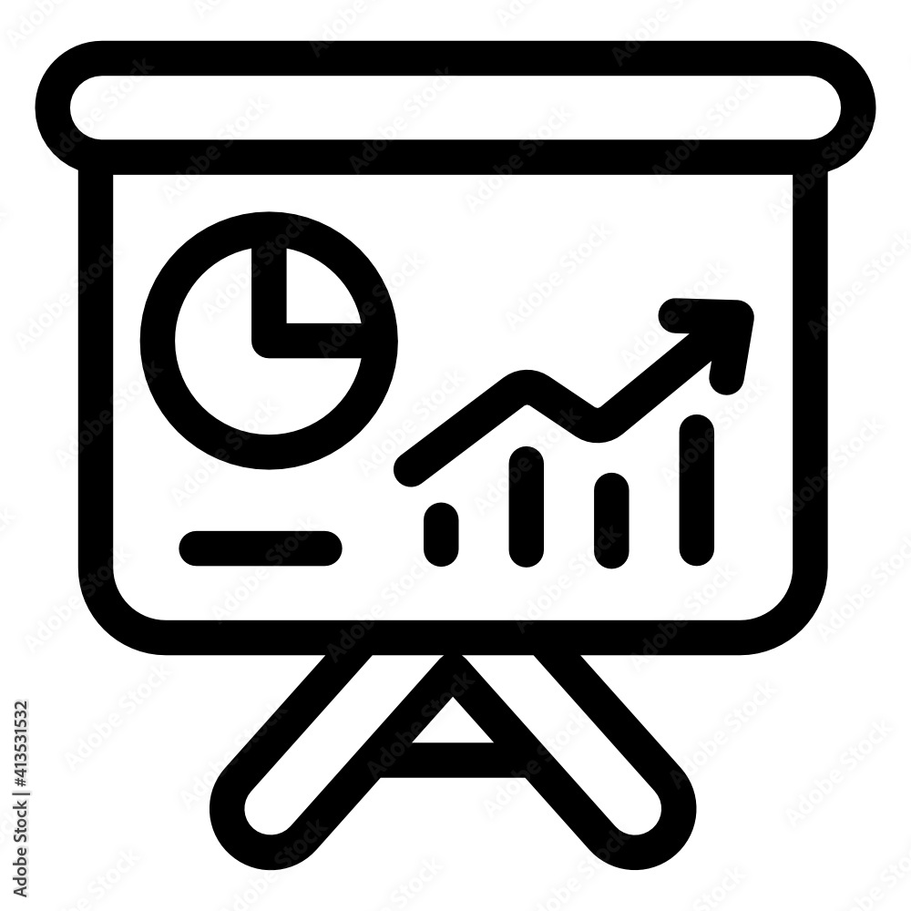 A business presentation icon in line design
A business presentation icon in line design