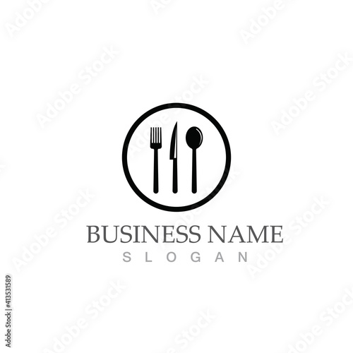 spoon and fork logo and symbol vector image