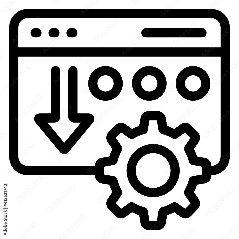 A linear editable icon of web configuration
A linear editable icon of web configuration
