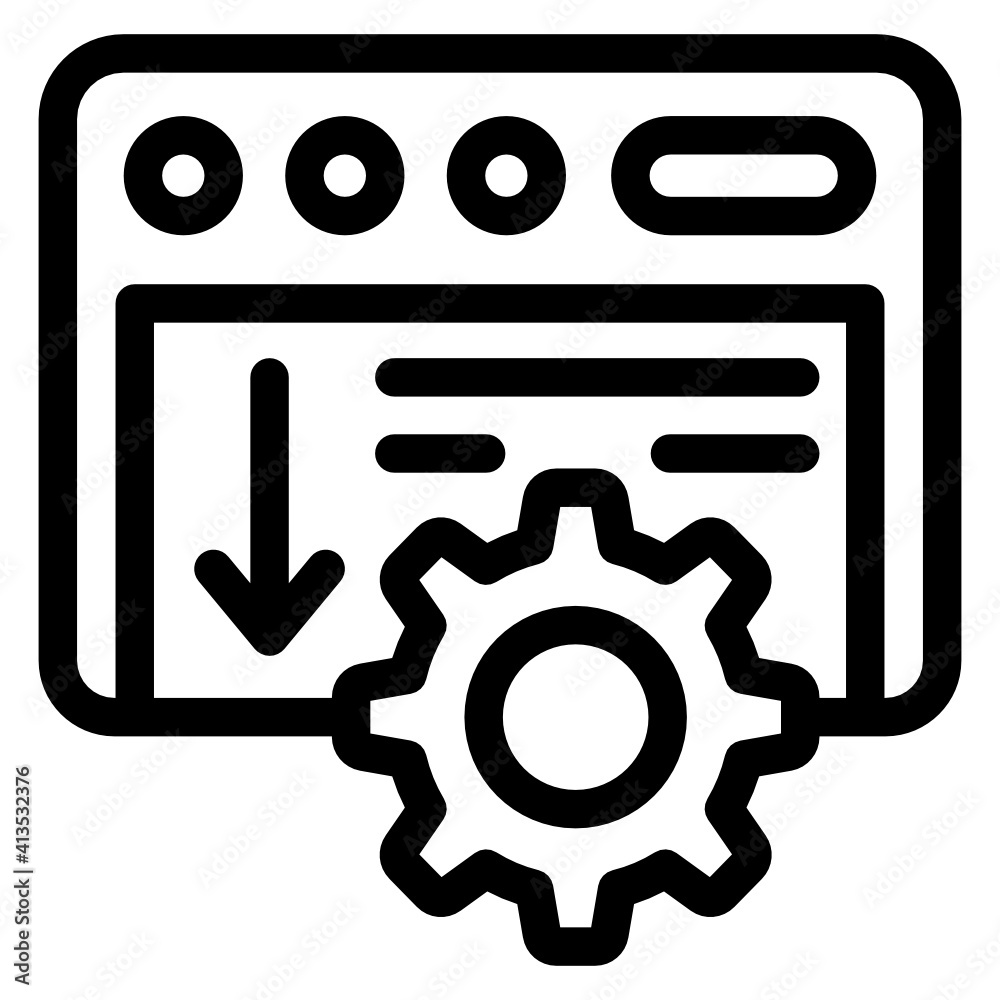 A linear editable icon of web settings
A linear editable icon of web settings