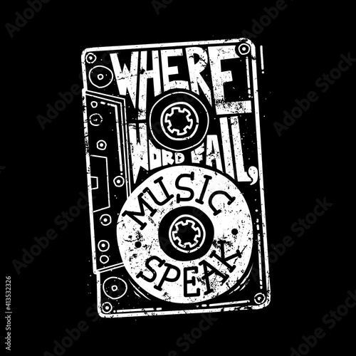 Typography text quote music graphic illustration vector art t-shirt design