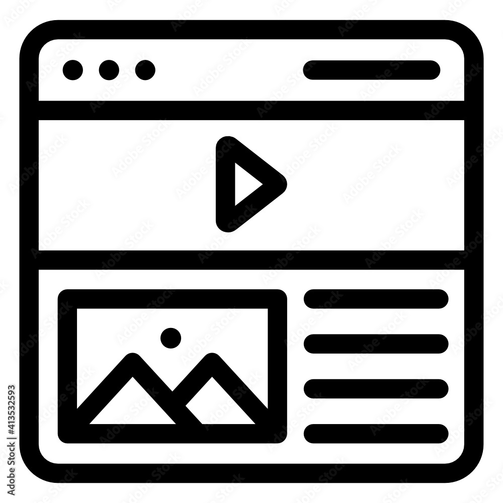 Website content, video and landscape in linear icon
Website content, video and landscape in linear icon