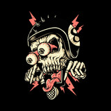 Skull biker rider horror graphic illustration vector art t-shirt design