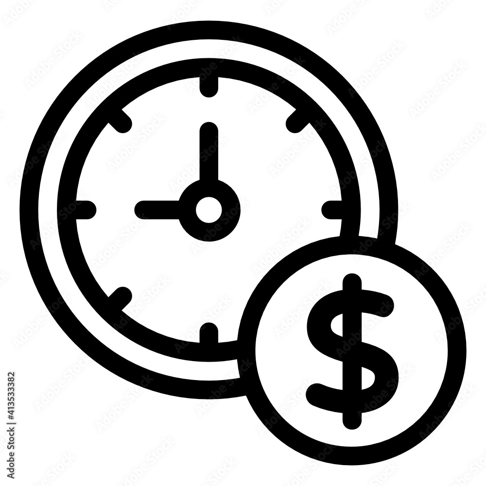 Time is money in linear style icon, editable vector
Time is money in linear style icon, editable vector