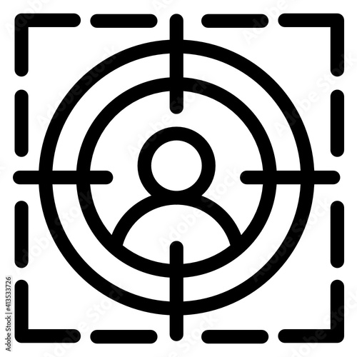 
Targeting person in linear style icon 
