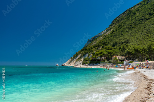 The beautiful sea of Portonovo in Conero  Ancona province  Marche region.