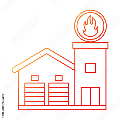Icon of fire fighter station