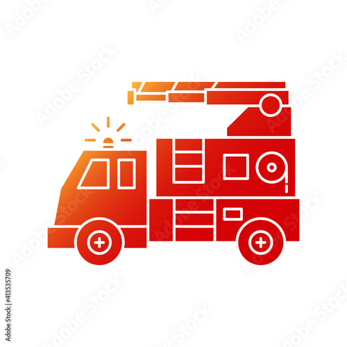 Icon of firefighting car