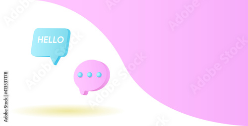 background of pink speech bubbles in 3d