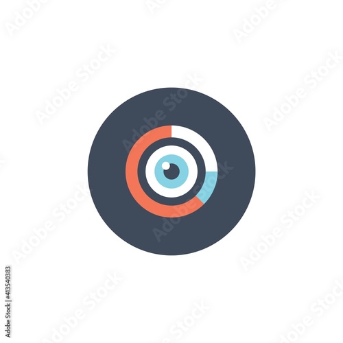 colored flat chart icon. information modern vector illustration. Pixel Perfect