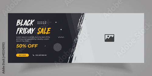 Black Friday  social media post, web banner, and Facebook cover template