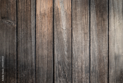 Close-up of old vertical plank textured backdrop for wood backgrounds and text design.