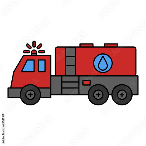 Icon of firefighting car
