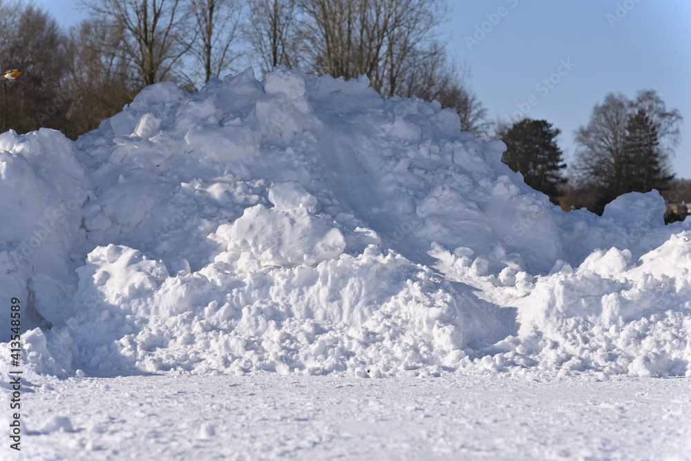 Pile of snow after the blizzard. Pile of snow after the blizzard.