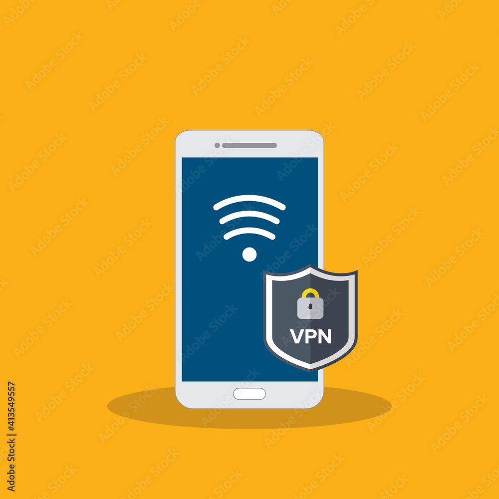 Mobile phone VPN, smartphone connecting to a secure and protected Virtual Private Network. Illustration. Mobile phone VPN, smartphone connecting to a secure and protected Virtual Private Network. Illustration.
