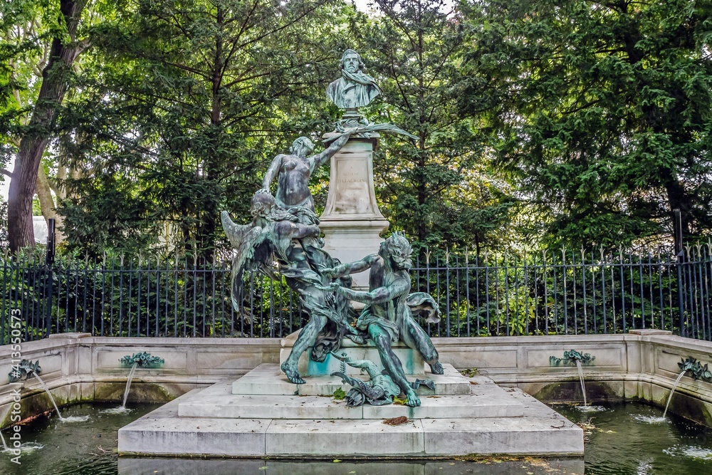 Statue Eugène DELACROIX Jardin du Luxembourg Paris (France) Stock