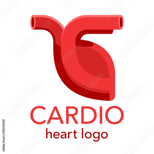 heart in abstract style - cardiology logo