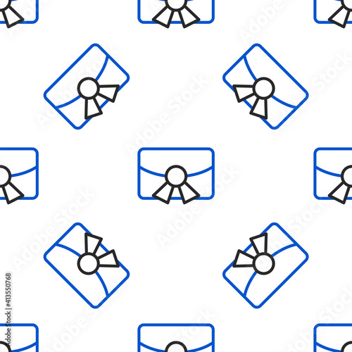 Line Christmas postcard icon isolated seamless pattern on white background. Merry Christmas and Happy New Year. Colorful outline concept. Vector.