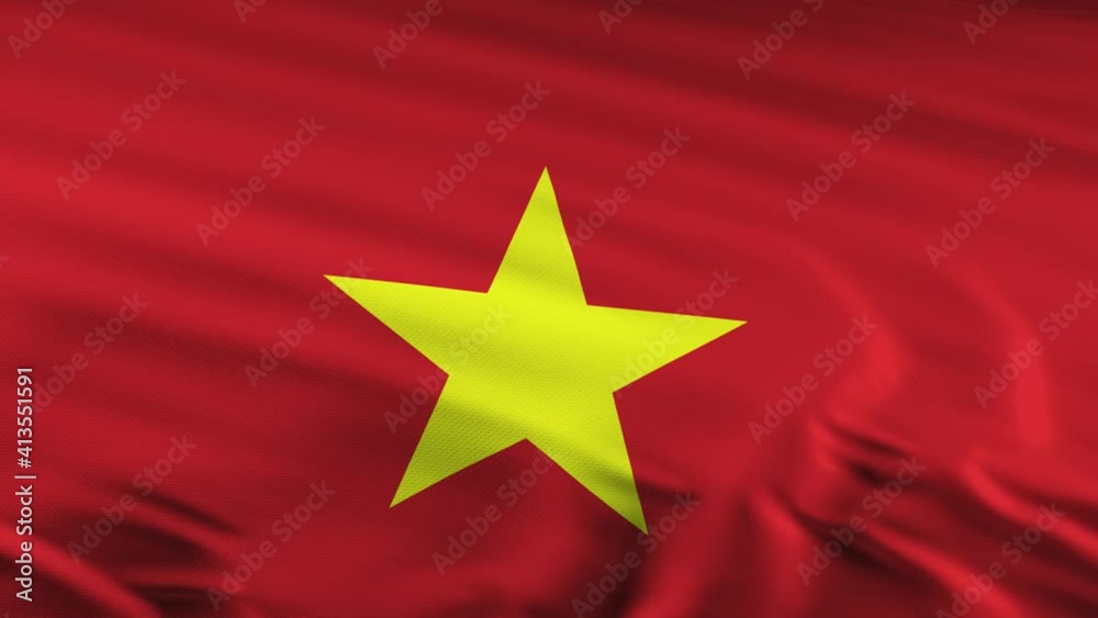 Vietnam flag waving on wind seamles loop 3d animation. 4k resolution. Vietnam flag waving on wind seamles loop 3d animation. 4k resolution.