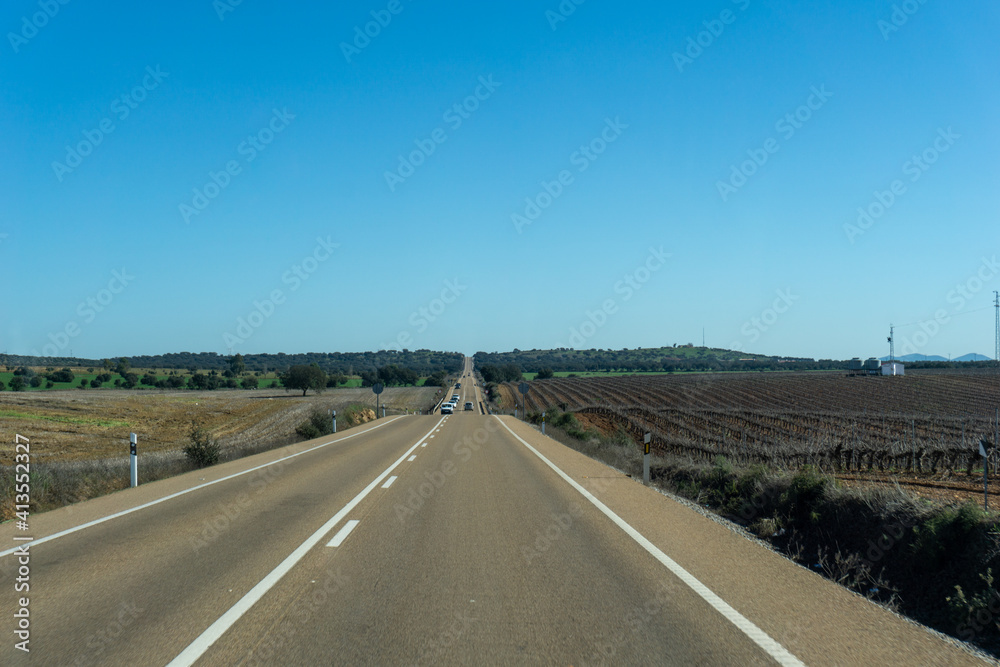 backcountry highway leading through the hinterland of Andalusia