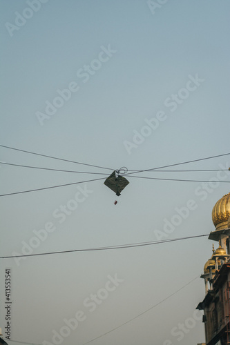 kite on cable in the sky