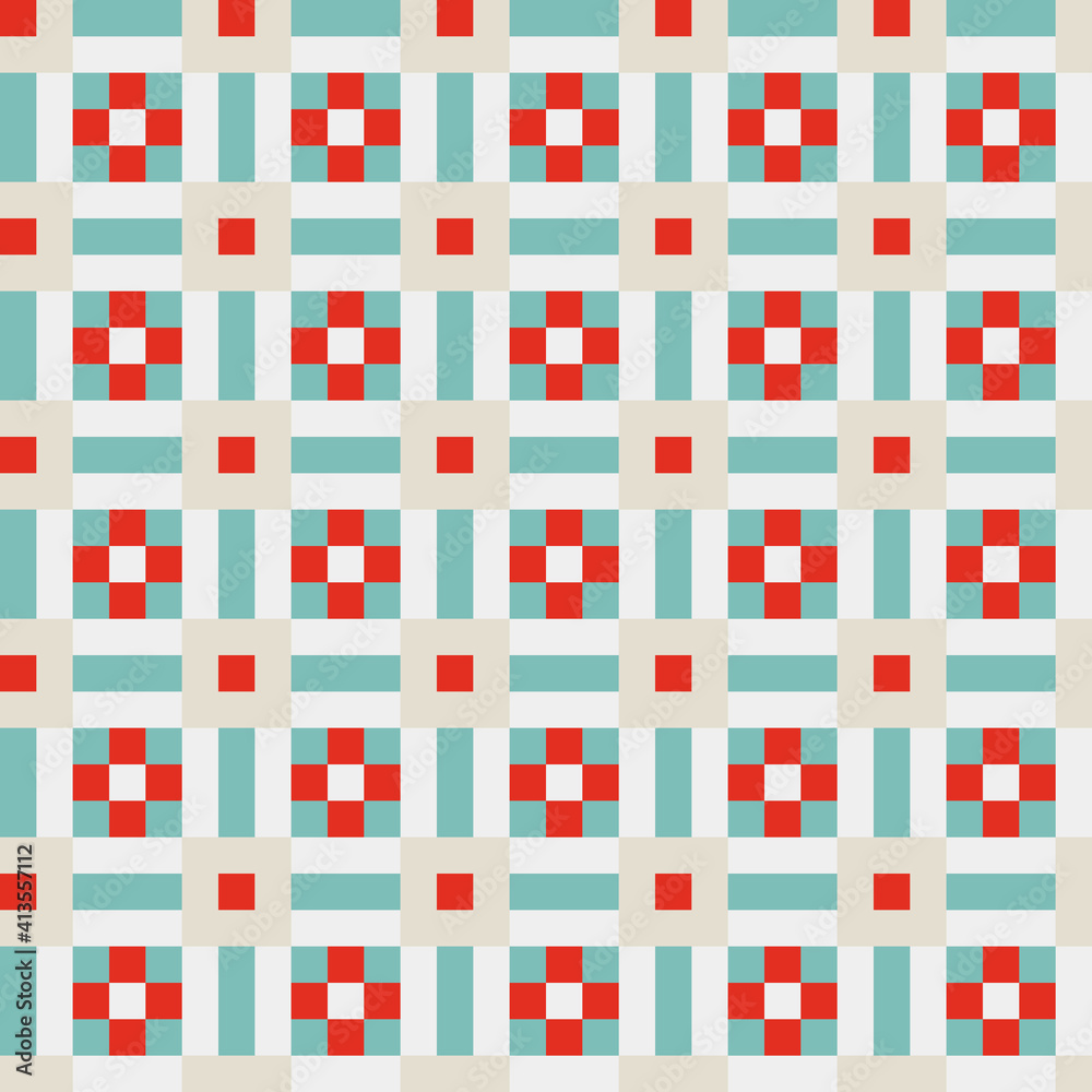 Fototapeta premium Abstract Cross Pattern generative computational art illustration