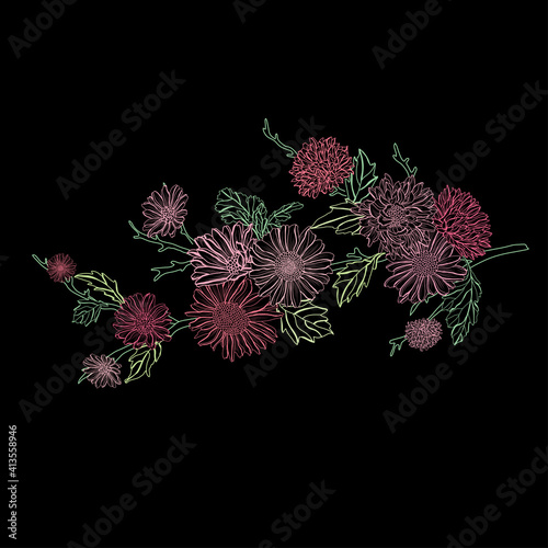 Fototapeta Naklejka Na Ścianę i Meble -  hand drawn floral decoration