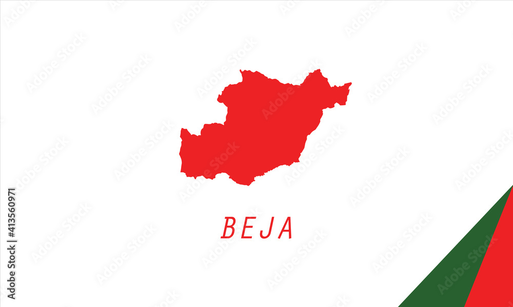 Fototapeta premium Beja map Portugal region vector illustration.