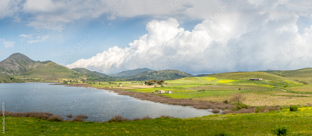 Countryside landscape in Lemnos island, northern Aegean Sea, Greece, Europe.