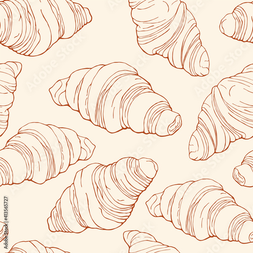 croissant seamless pattern