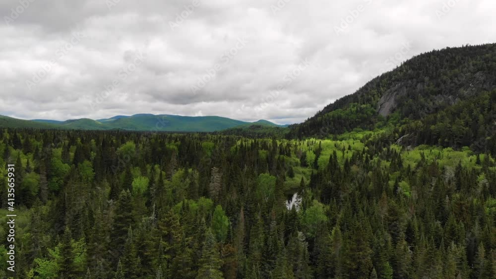 Aerial drone shot Mont-Tremblant, Quebec, Canada Aerial drone shot Mont-Tremblant, Quebec, Canada