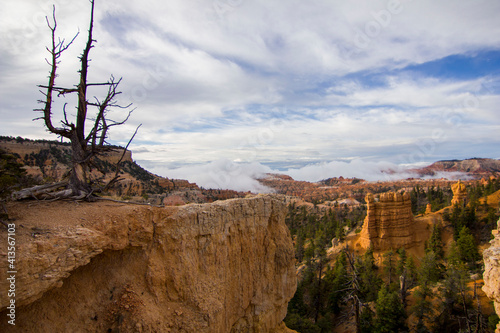 Bryce canyon with clouds