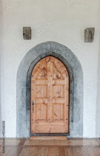 external wooden entrance doors to houses © Jakub
