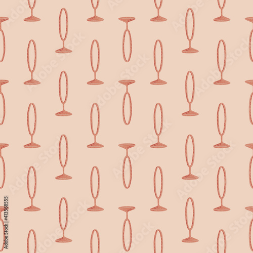 Decorative trick seamless doodle pattern in pink colors with little circus ring silhouettes. Simple design.