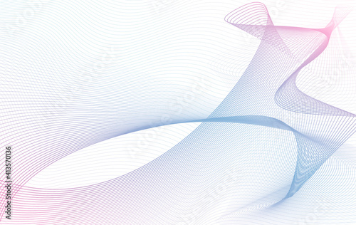 Pastel pink, blue technology pattern, industrial style. Line art design. Vector colored watermark. Squiggle curve. Flowing net. Abstract background. Template for banner, voucher, cheque, coupon. EPS10
