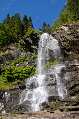 Beautiful waterfall in Norway called Steinsdalsfossen