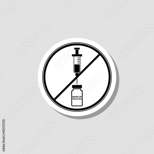 Covid-19 no vaccine sign sticker