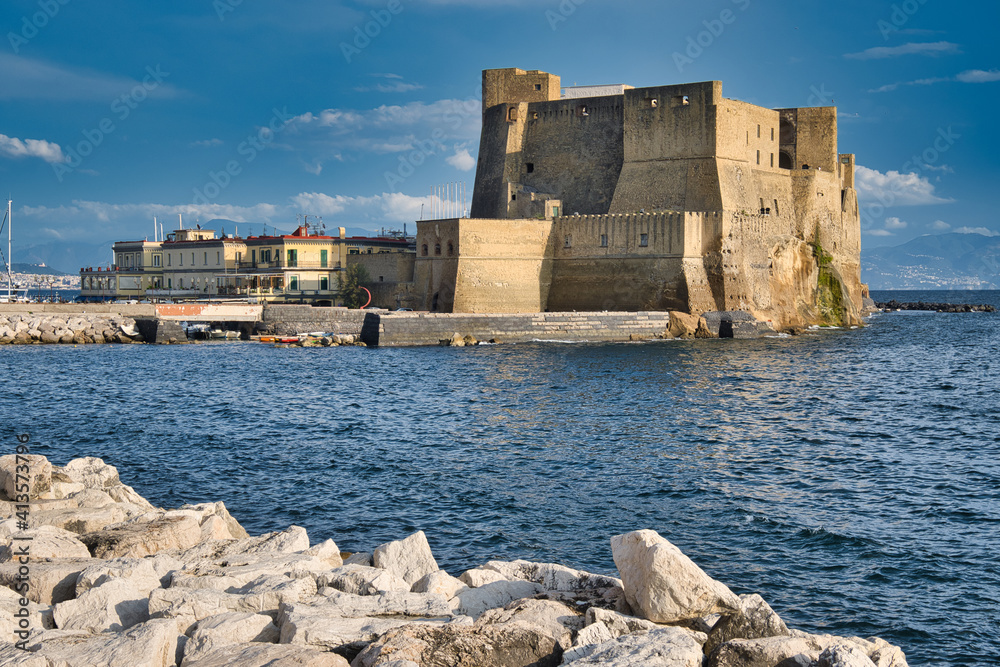 Castel dell'Ovo or Egg Castle is famous landmark in Naples, Italy