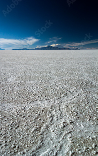 Breathtaking view in a huge dry salt flat in Uyuni, Bolivia