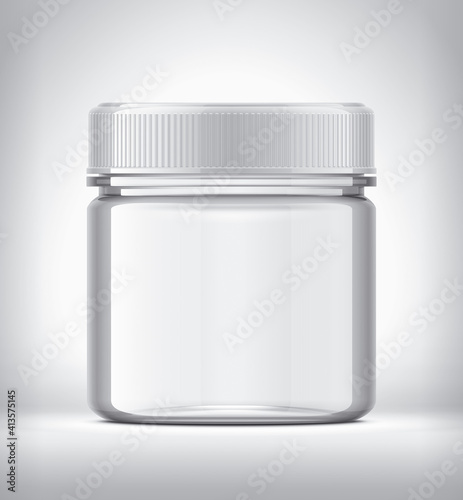 Plastic Jar on background.