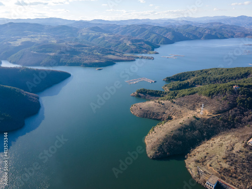 Aerial view of Kardzhali Reservoir, Bulgaria