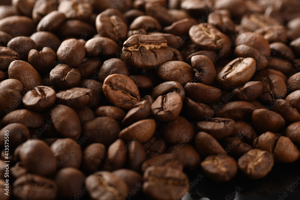 Coffee beans. Isolated on a black background. Coffee beans. Isolated on a black background.