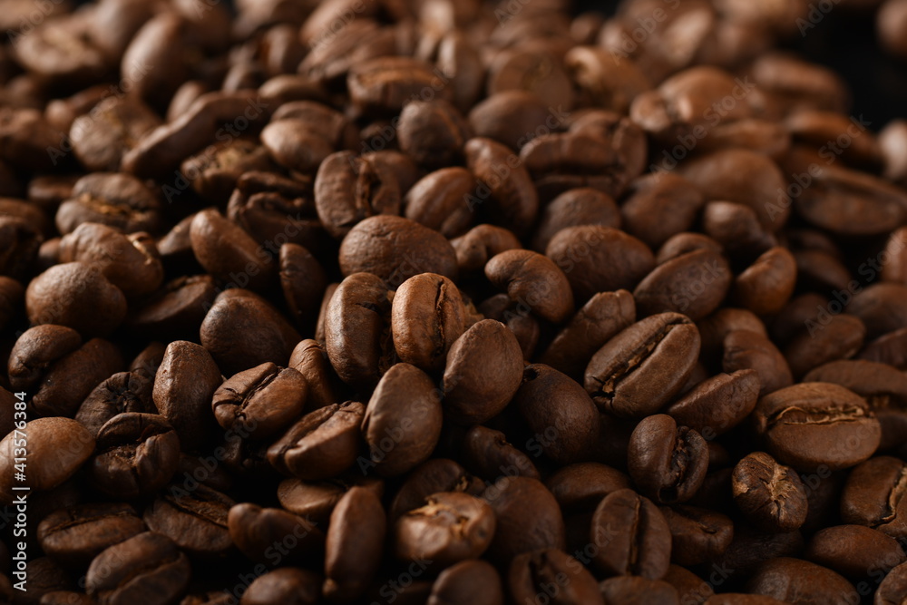 Coffee beans. Isolated on a black background. Coffee beans. Isolated on a black background.