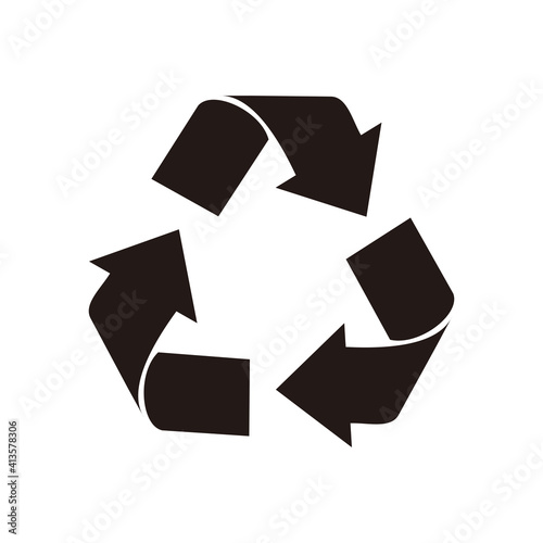 Vector illustration of black recycle symbol 