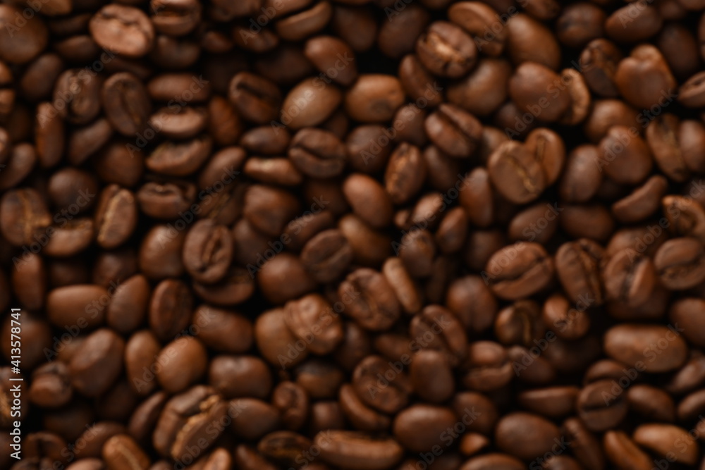 Coffee beans. Isolated on a black background.